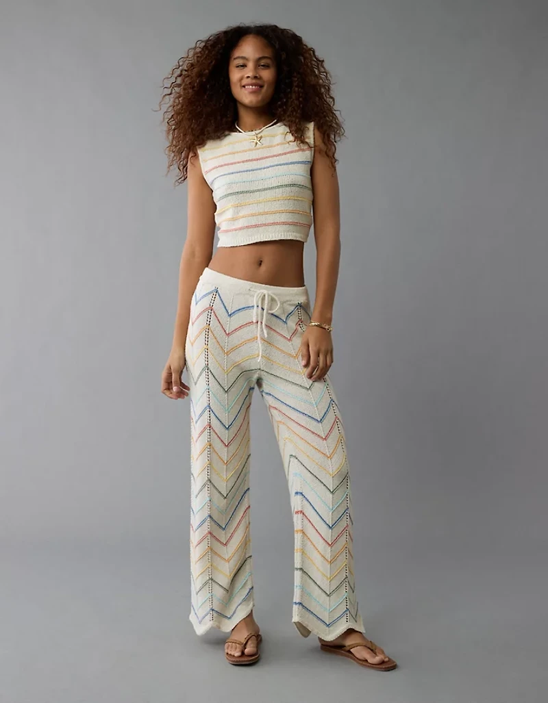 AE Pride Cropped Tie Back Sweater Tank Top