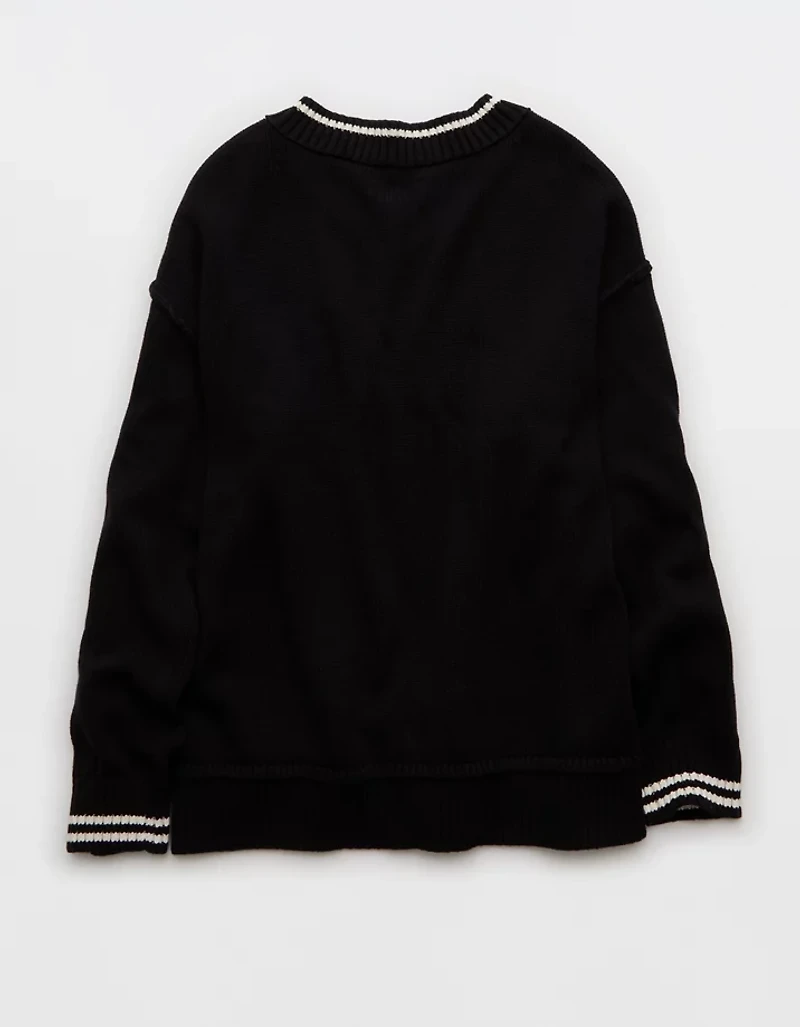 AE Oversized V-Neck Halloween Graphic Sweater