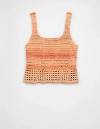 AE Space Dye Cropped Crochet Tank Top