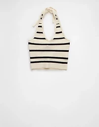 AE Cropped Striped Sweater Halter Top