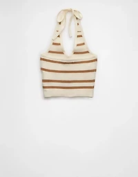 AE Cropped Striped Sweater Halter Top