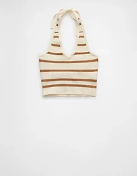 AE Cropped Striped Sweater Halter Top