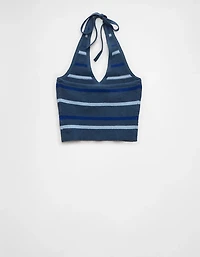 AE Cropped Striped Sweater Halter Top