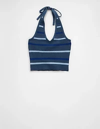 Haut bain-de-soleil court en tricot rayé AE