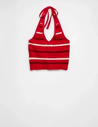AE Cropped Striped Sweater Halter Top
