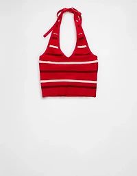 AE Cropped Striped Sweater Halter Top