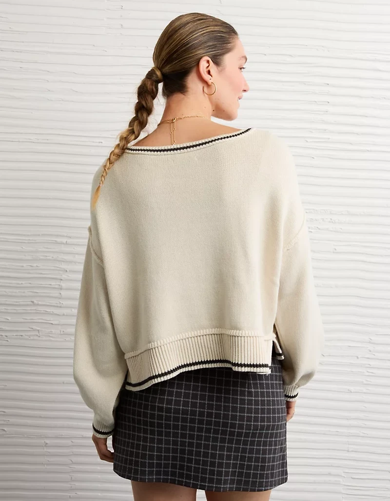 AE Boatneck Graphic Sweater