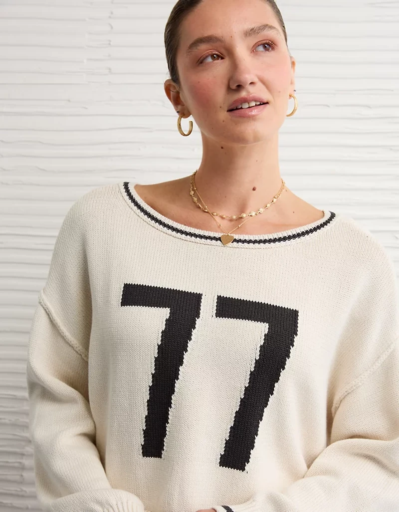 AE Boatneck Graphic Sweater