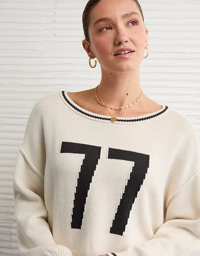 AE Boatneck Graphic Sweater
