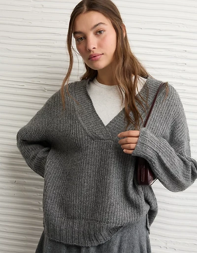 AE Whoa So Soft Oversized V-Neck Sweater