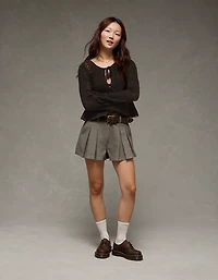 Cardigan noué à l’avant en tricot avec dentelle AE