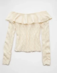 AE Ruffle Off-The-Shoulder Sweater