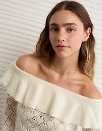 AE Ruffle Off-The-Shoulder Sweater