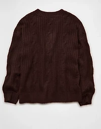 AE Whoa So Soft Notch Neck Cable Sweater