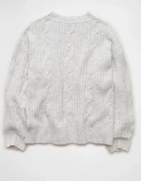 AE Whoa So Soft Notch Neck Cable Sweater