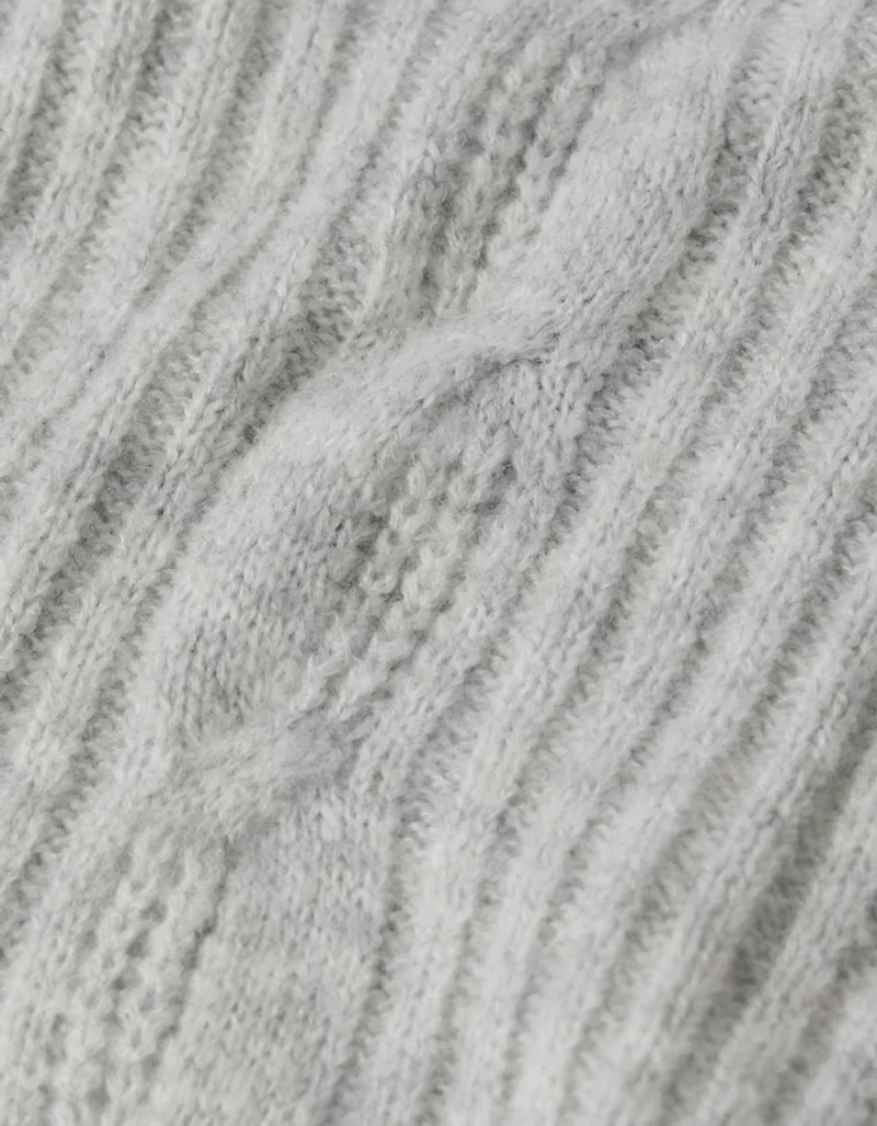 AE Whoa So Soft Notch Neck Cable Sweater