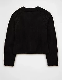 AE Cropped Raglan Cardigan Sweater