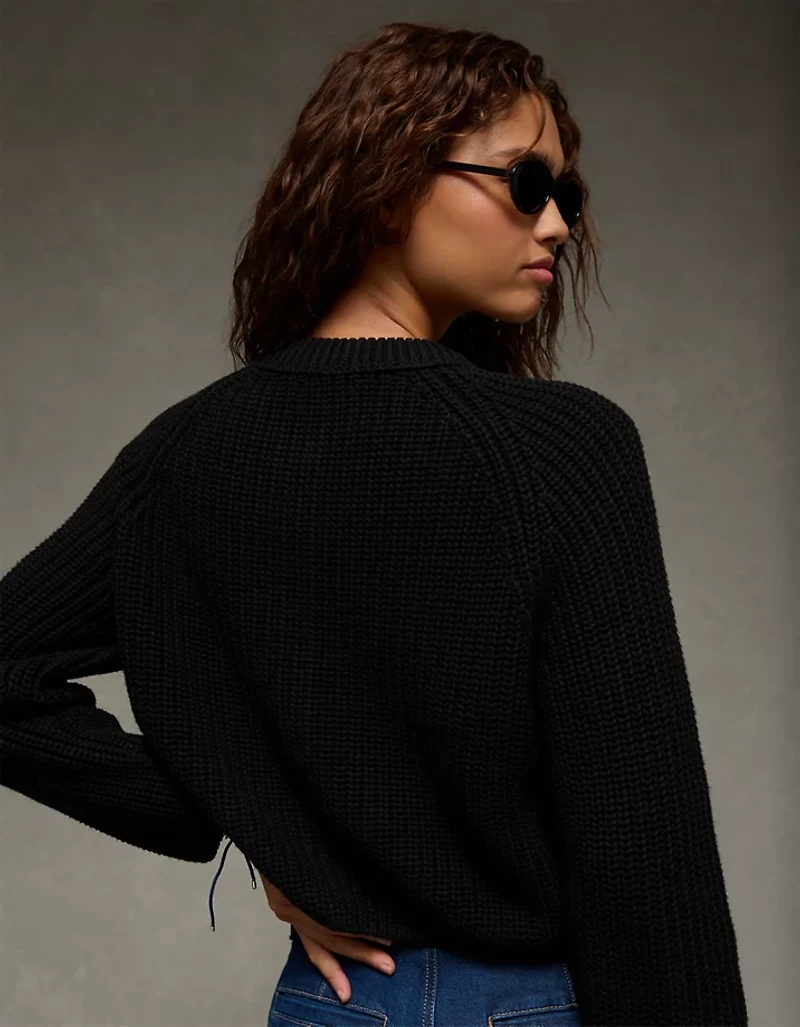 AE Cropped Raglan Cardigan Sweater