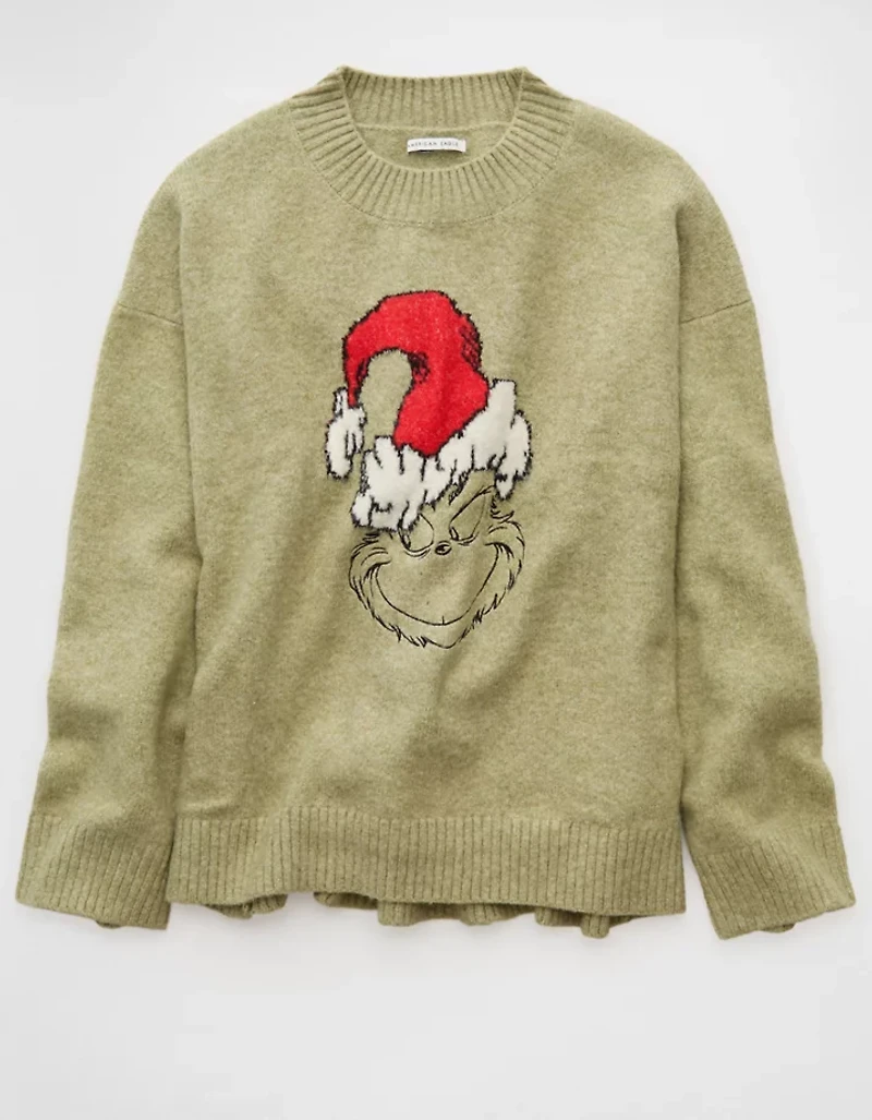 AE Oversized Grinch Graphic Sweater