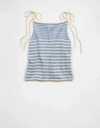 AE Tie-Strap Cropped Sweater Tank Top