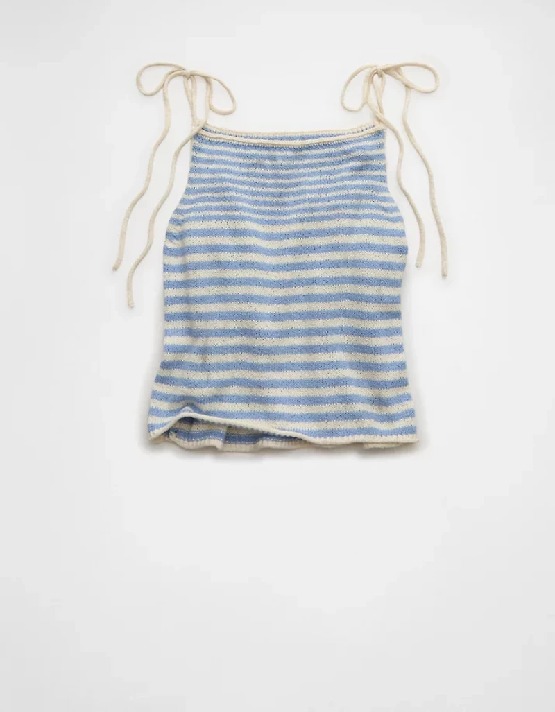 AE Tie-Strap Cropped Sweater Tank Top
