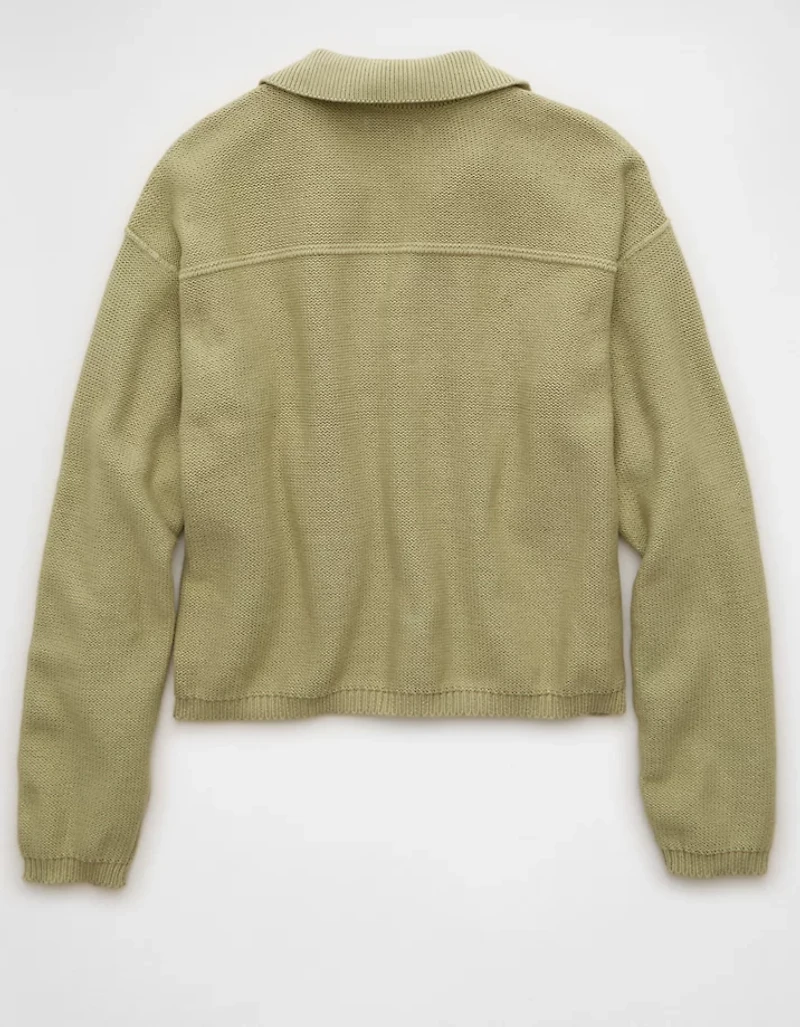 AE Johnny Collar Cropped Sweater