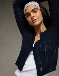 Cardigan ajusté à col rond AE