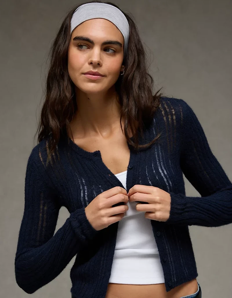 Cardigan ajusté à col rond AE