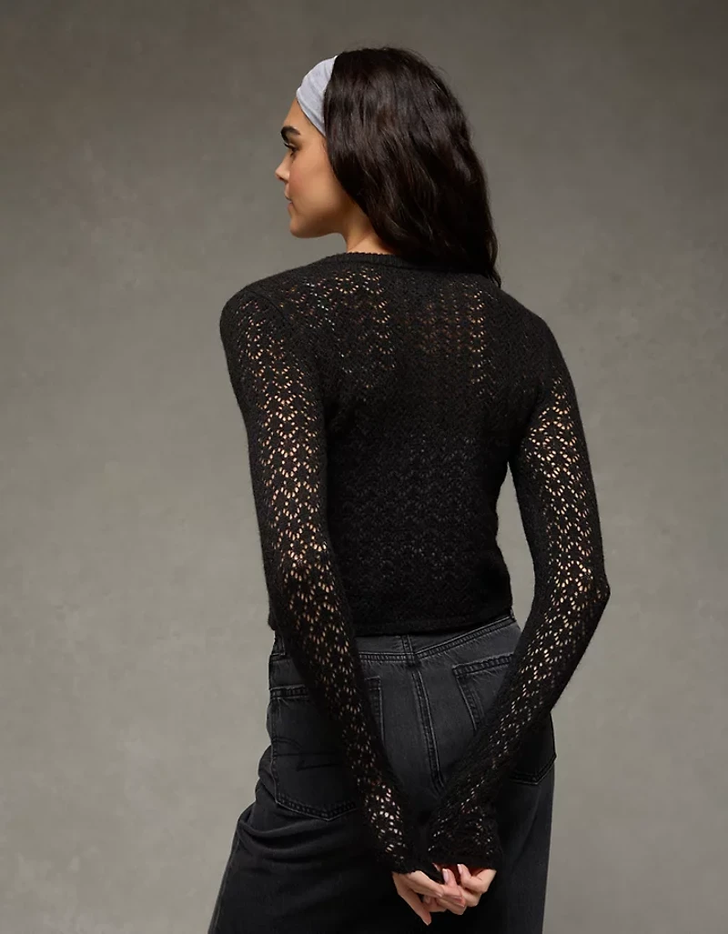 AE Fitted Crew Neck Cardigan