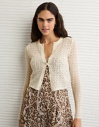 AE Fitted Crew Neck Cardigan