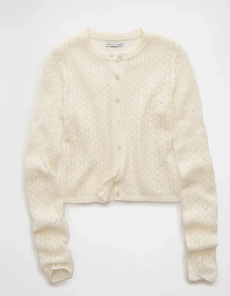 AE Fitted Crew Neck Cardigan