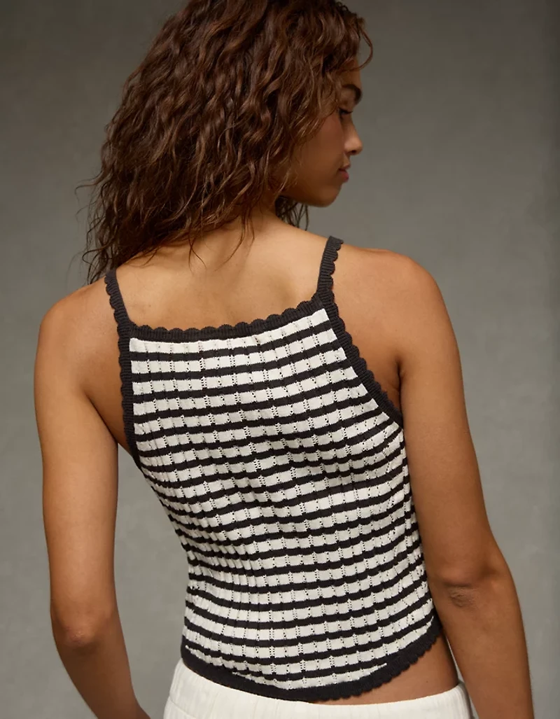 Débardeur en tricot à garniture pointelle AE