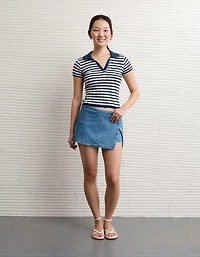 Polo en tricot pointelle à manches courtes AE