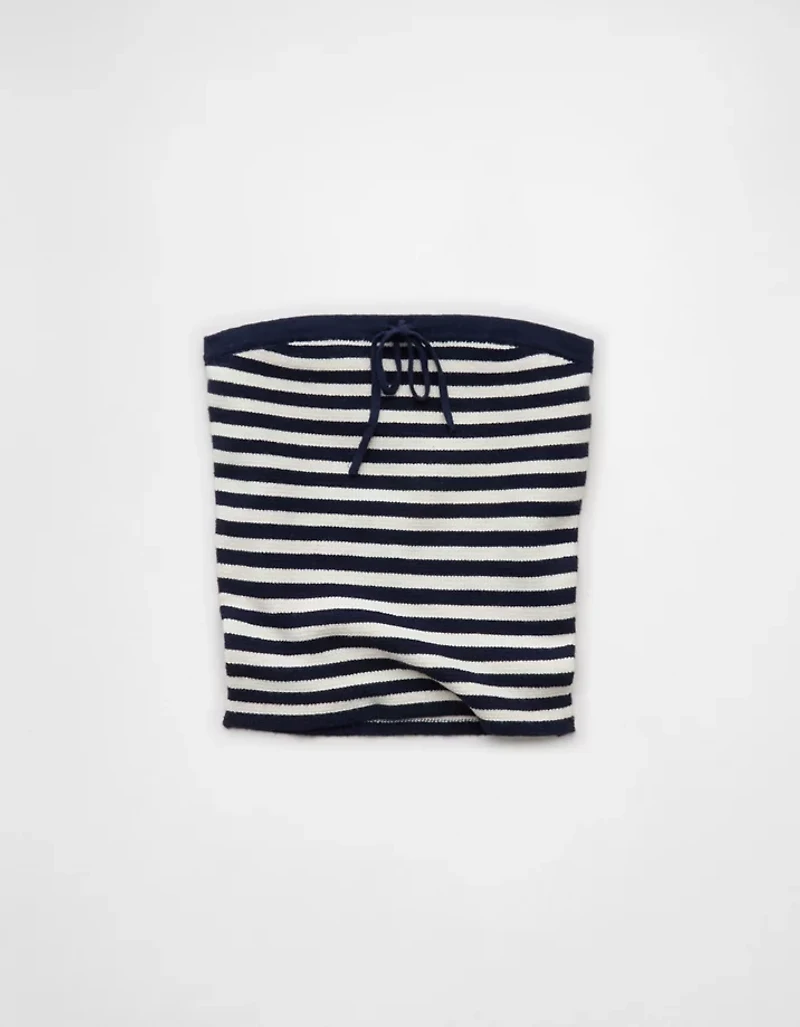 AE Fitted Tie-Front Sweater Tube Top