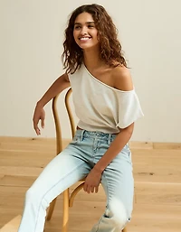 AE Off-the-Shoulder Cinched Sweater Tee