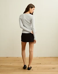 AE Fitted Keyhole Sweater Top