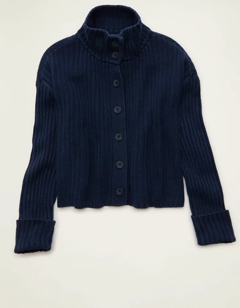 Cardigan boutonné à col cheminée AE
