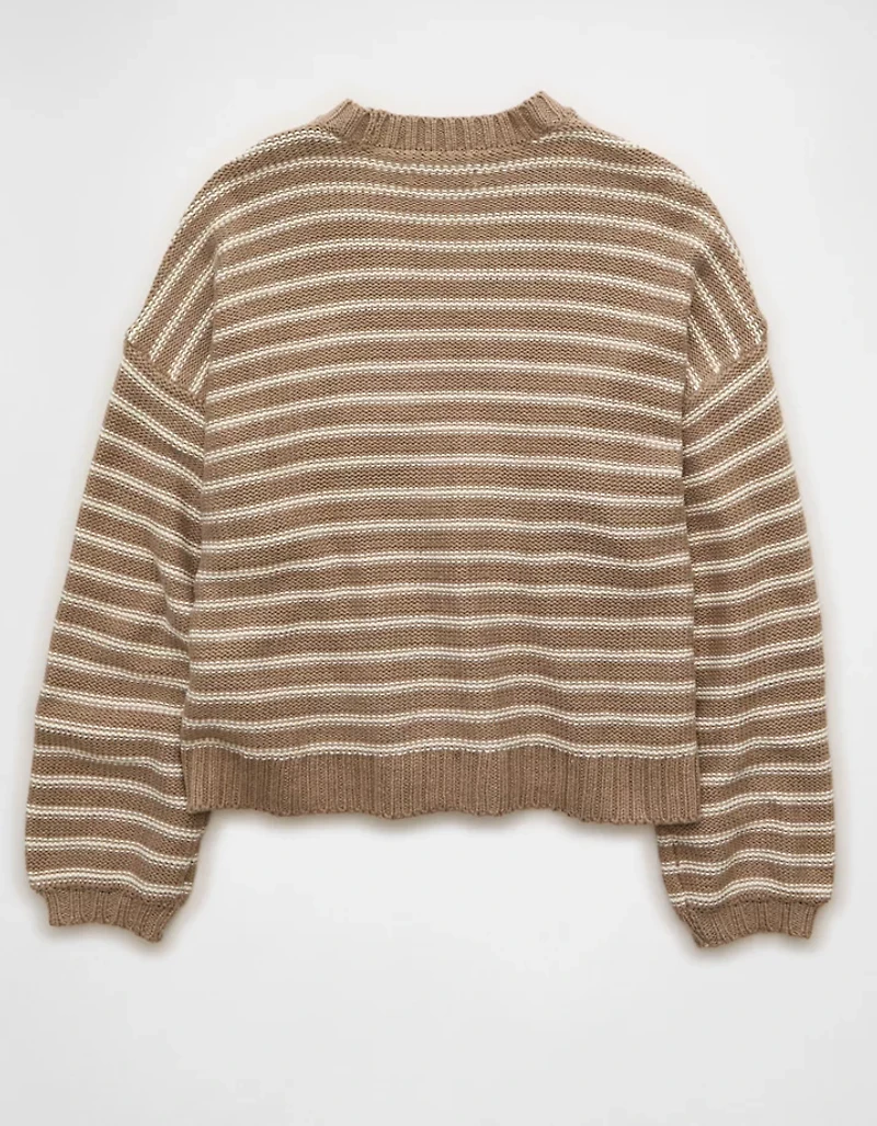 AE Balloon-Sleeve Open-Front Cardigan