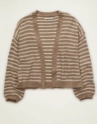AE Balloon-Sleeve Open-Front Cardigan