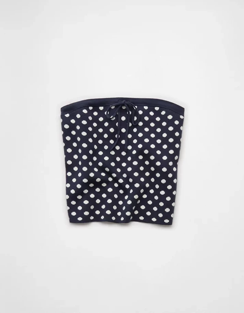 AE Fitted Tie-Front Sweater Tube Top