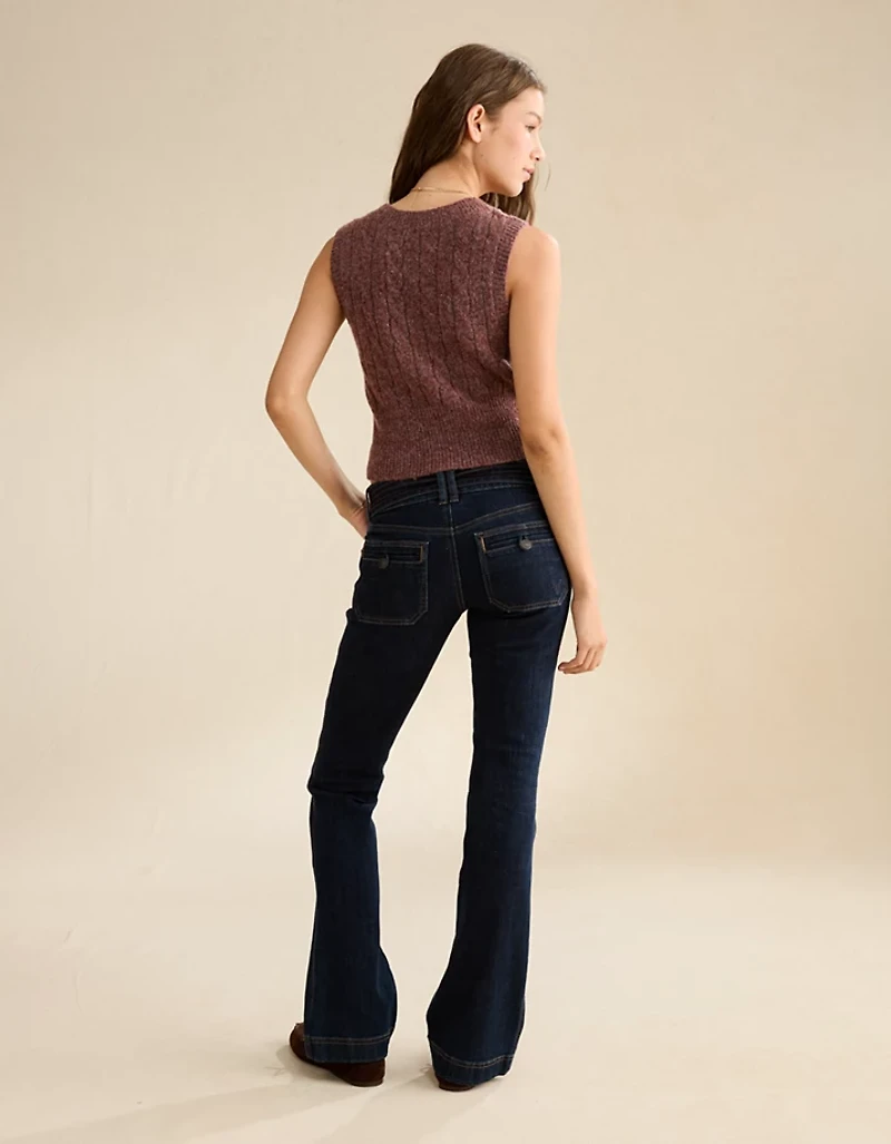 AE Cropped Cable Knit Sweater Vest