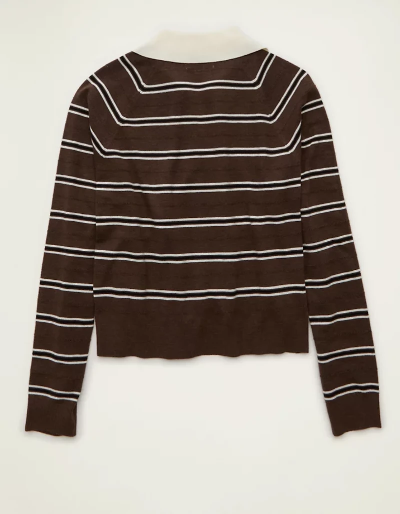 AE Oversized Button Up Sweater Polo
