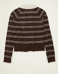AE Oversized Button Up Sweater Polo