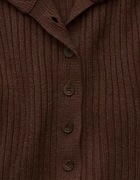 AE Button Up Mock Neck Cardigan Sweater