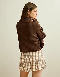 AE Button Up Mock Neck Cardigan Sweater