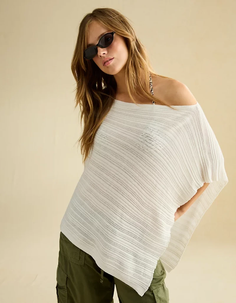 AE Ribbed Sweater Poncho