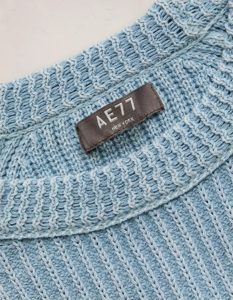 AE77 Shaker Stitch Raglan Sweater
