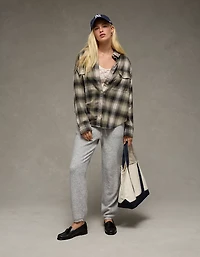 AE Plaid Button-Up Shirt