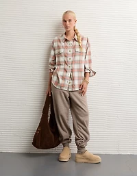 AE Plaid Button-Up Shirt