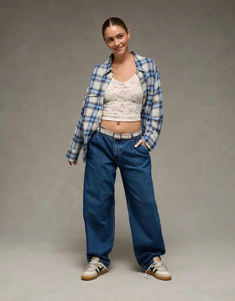 AE Plaid Button-Up Shirt